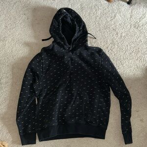 NIKE swoosh logos black hoodie/sweatshirt